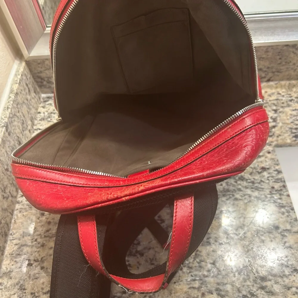 Gucci Red Leather Backpack - Picture 2 of 4